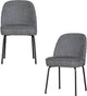 Sillas de comedor Woood vogue - tejido con rayas - negro gris - juego de 2