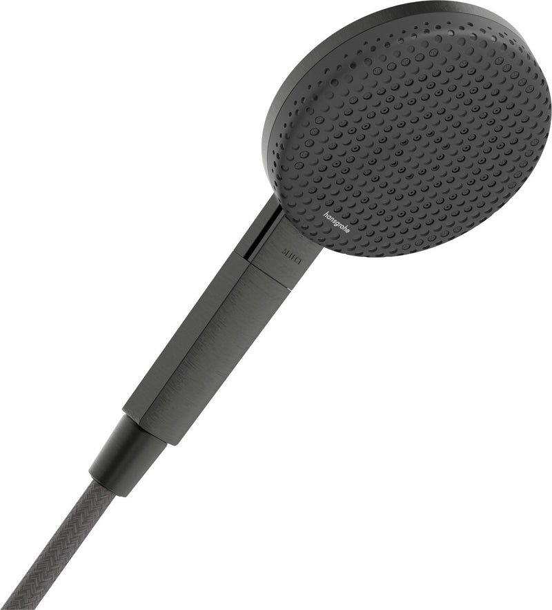 Hansgrohe Raindance Alive Select S - doccetta - risparmio idrico ecosmart - comando a pulsante Select - dimensione 125 mm - 3 funzioni getto - cromo nero spazzolato