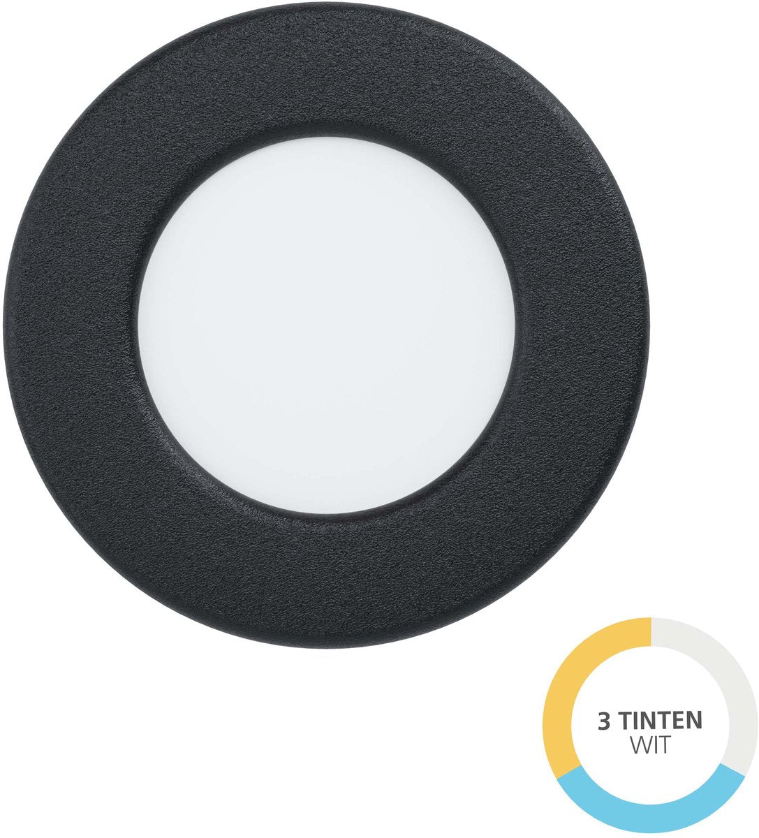 Faretto da incasso Eglo fueva 6 - bagno esterno - LED - ø 8,8 cm - nero - luce bianca orientabile (calda, neutra e luce diurna)
