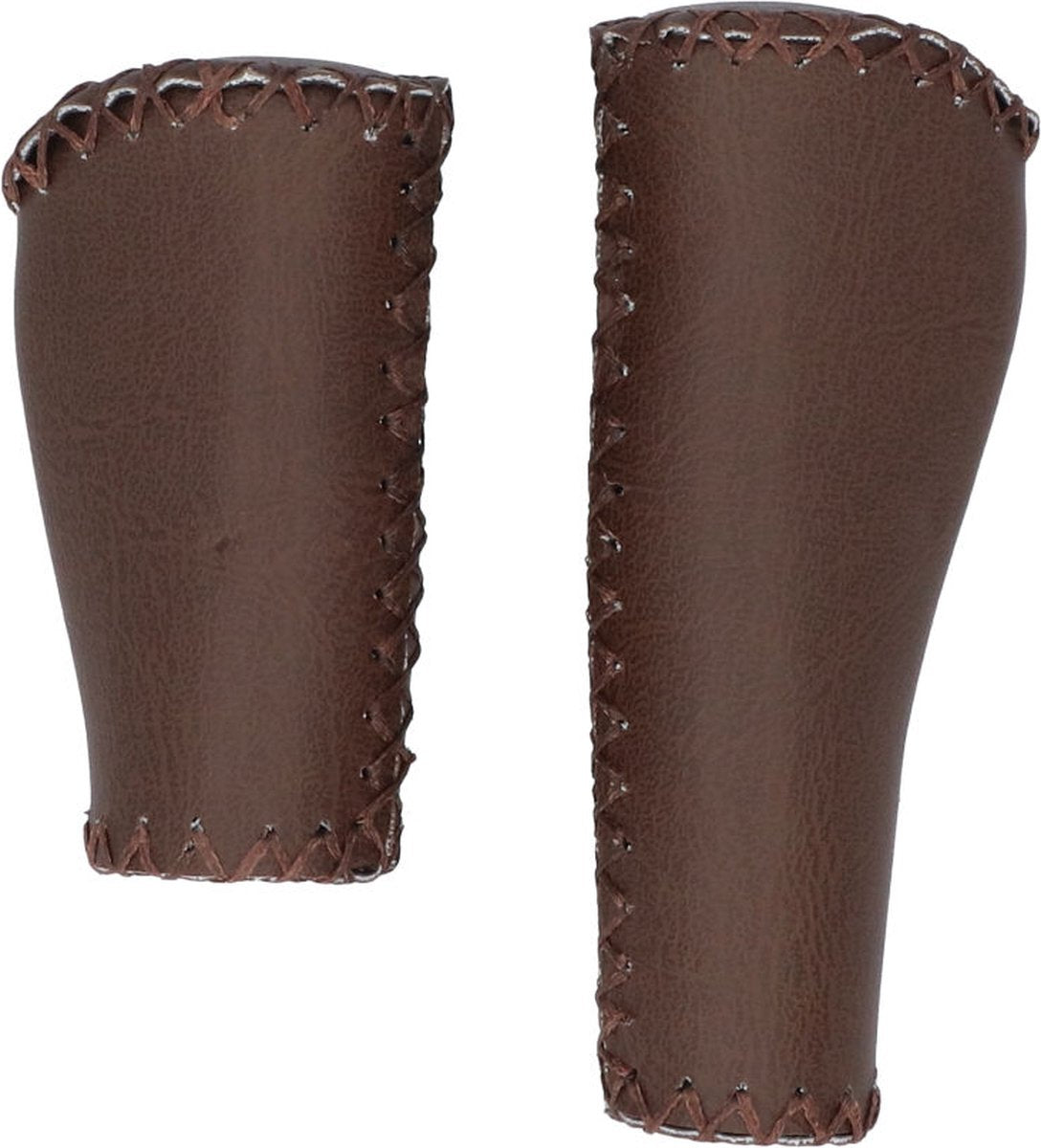 Dresco puños de bicicleta ergo cuero 135 92mm marrón
