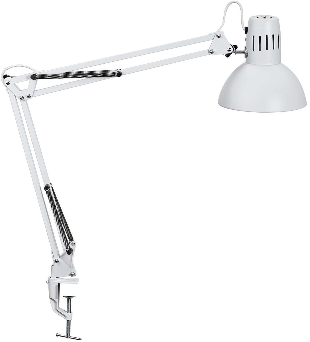 Lámpara de escritorio Maul - LED - metal - blanco - lámpara de mesa con abrazadera - casquillo E27