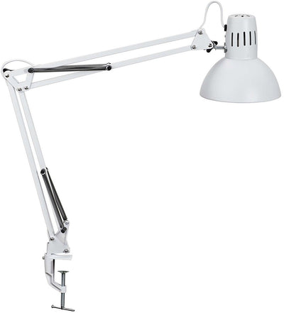 Lampada da scrivania da studio Maul - LED - metallo - bianco - lampada da tavolo con morsetto - attacco E27