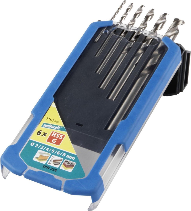 Wolfcraft - set di punte per metallo da ø 2 a 8 mm - 6 pezzi - set di punte per metallo - 7101000