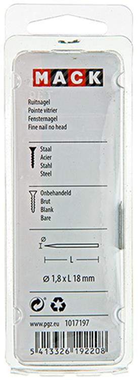 Mack 1017197 - clavo diamantado acero sin tratar 50gr 1,8 x 18 mm | 10 piezas