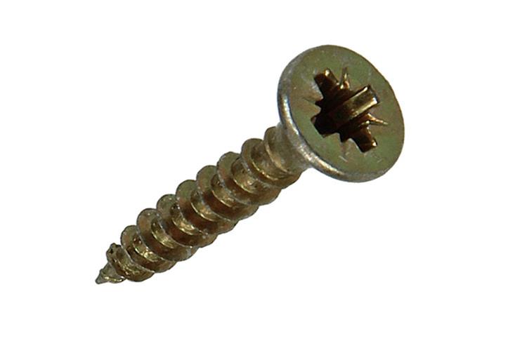 Mack 1017223 - tornillo para aglomerado con cabeza chapada en amarillo 35 piezas 3,5 x 20 mm | 10 piezas