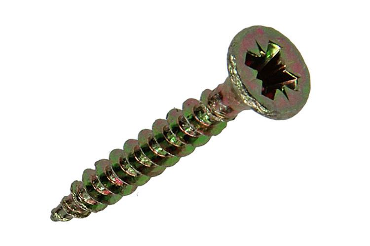 Mack 1017224 - tornillo para aglomerado con cabeza chapada en amarillo 32 piezas 3,5 x 25 mm | 10 piezas