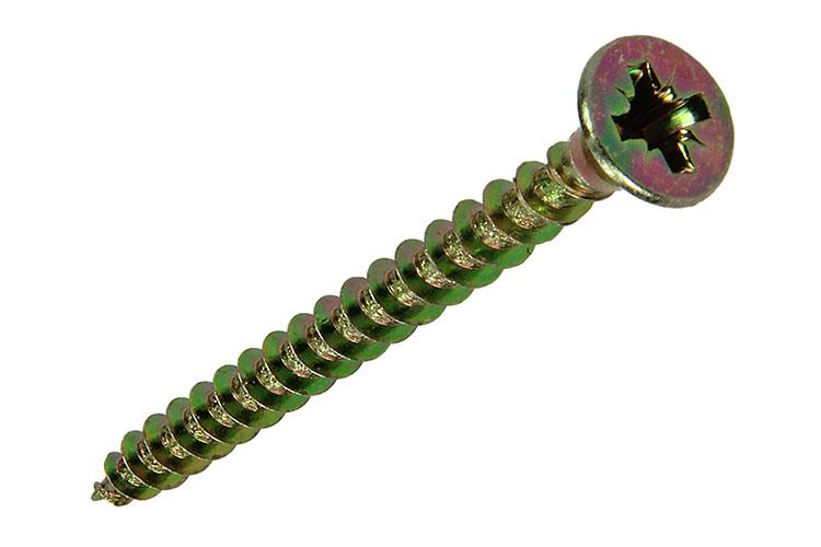 Mack 1017227 - tornillo para aglomerado con cabeza chapado en amarillo 22 piezas 3,5 x 40 mm | 10 piezas