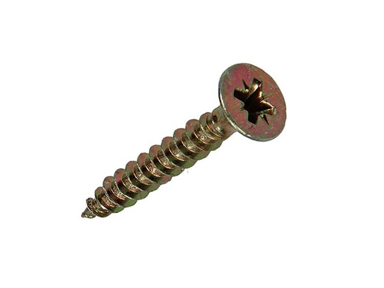 Mack 1017243 - tornillo para aglomerado con cabeza chapada en amarillo 18 piezas 4,5 x 30 mm | 10 piezas
