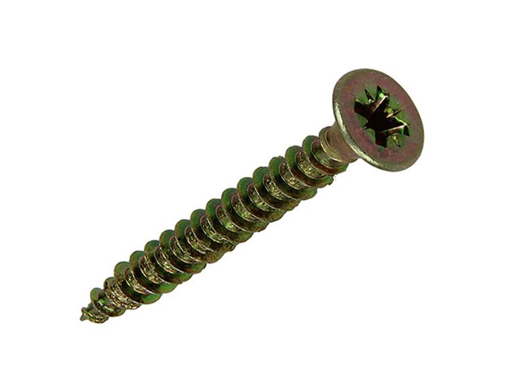 Mack 1017245 - tornillo para aglomerado con cabeza chapada en amarillo 15 piezas 4,5 x 40 mm | 10 piezas