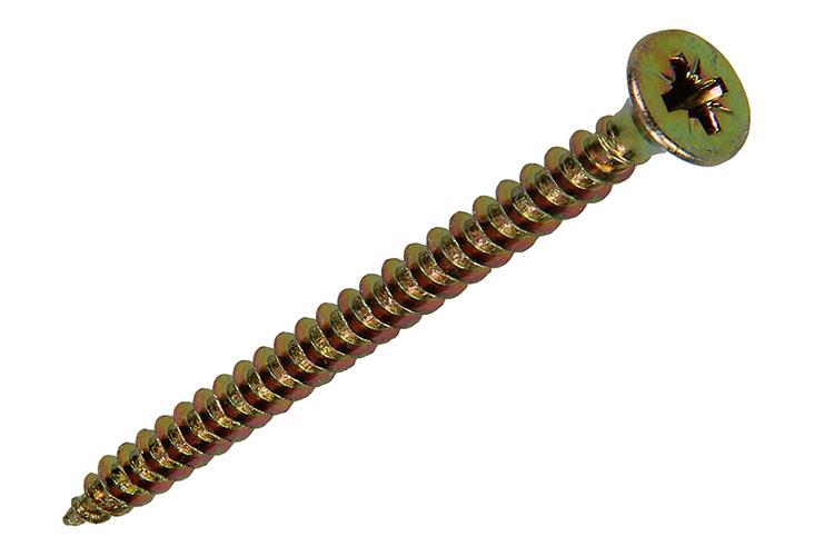 Mack 1017249 - tornillo para aglomerado con cabeza chapada en amarillo 10 piezas 4,5 x 60 mm | 10 piezas