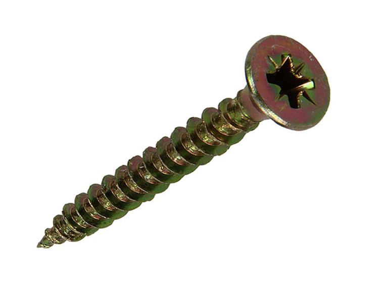 Mack 1017255 - tornillo para aglomerado con cabeza chapado en amarillo 12 piezas 5,0 x 40 mm | 10 piezas