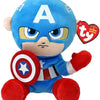 Ty beanie babies marvel captain america soft, 15cm