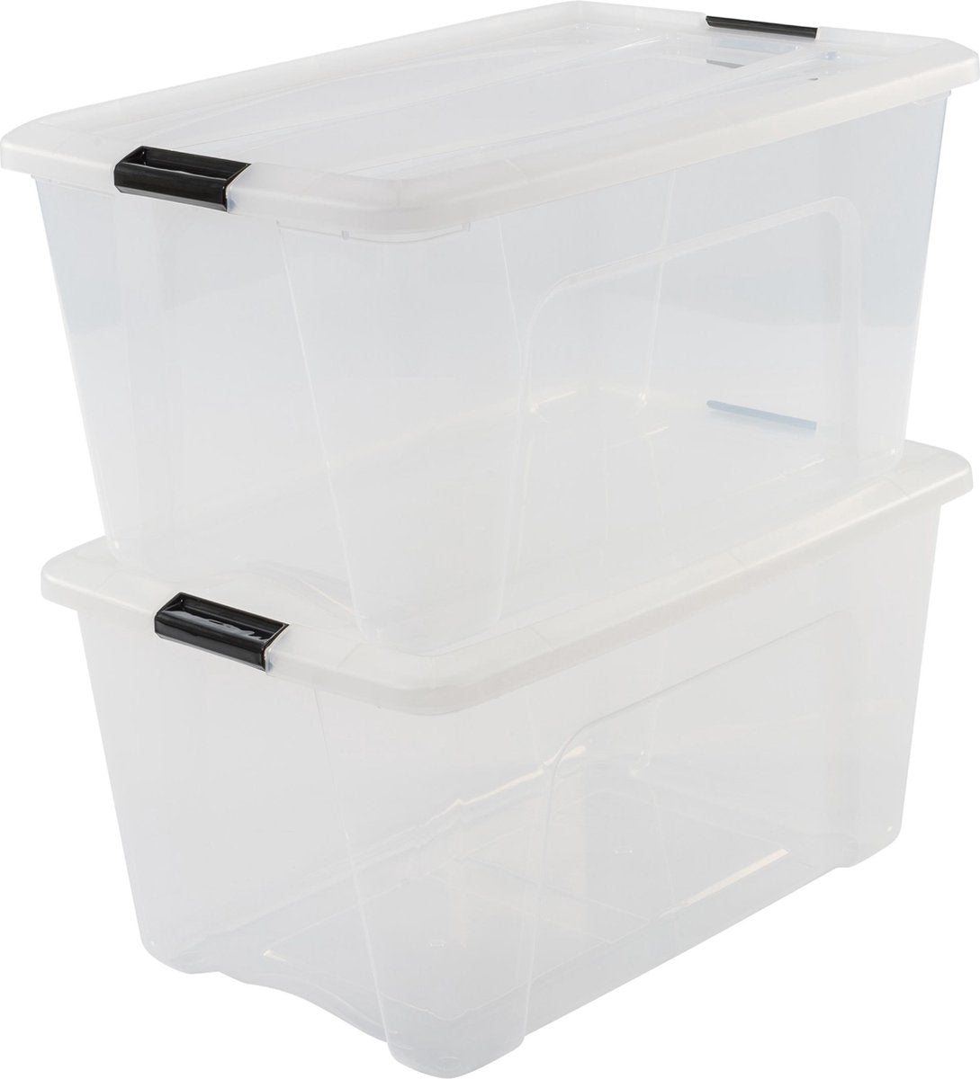Bauletto portaoggetti Iris - 45 l - plastica - nero trasparente - set da 2
