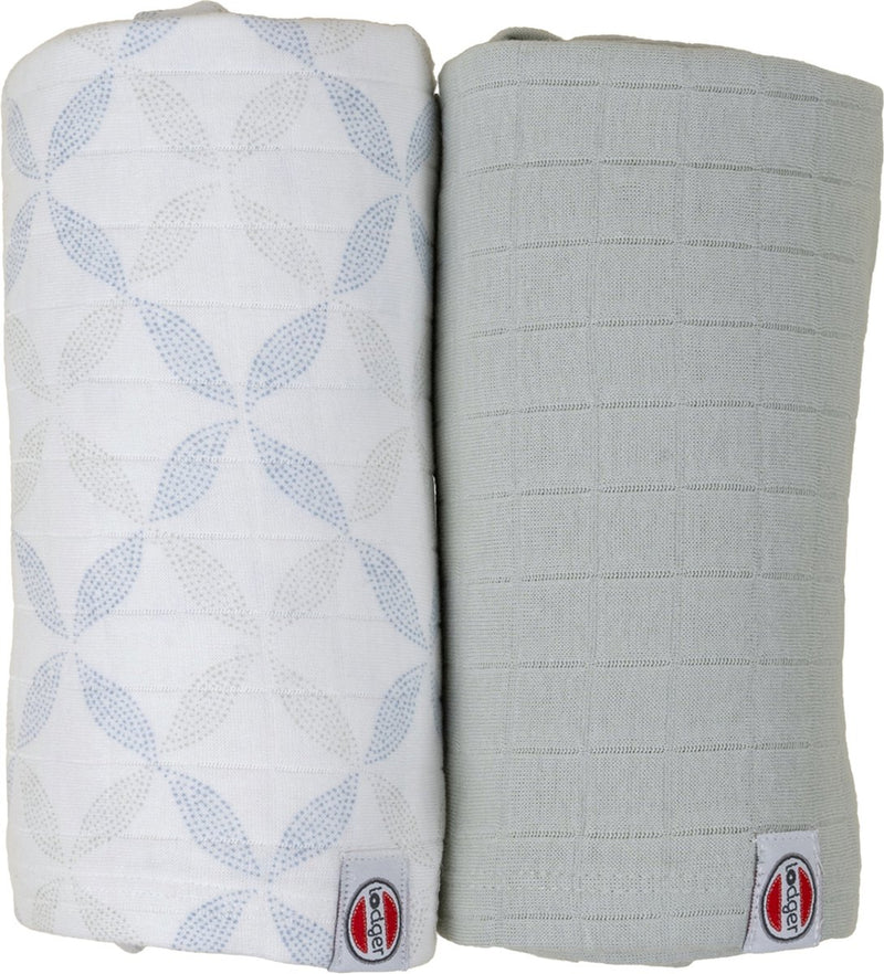 Fasce Lodger - panni idrofili - verde blu - 110x110 cm - 2 pezzi - cotone biologico - pannolino idrofilo