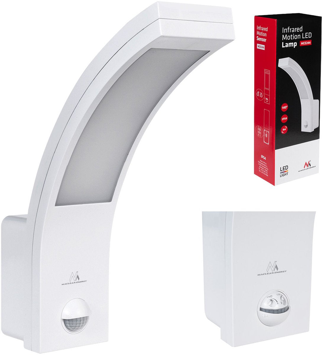 Maclean led-lamp met infrarood bewegingssensor mce244 met acu 850lm 10w ip54