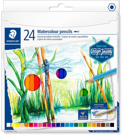 Viaje de diseño Staedtler - lápices de colores acuarelables - juego de 24 piezas
