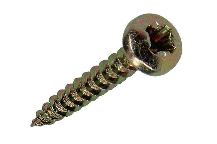 Mack 1017273 - tornillo para aglomerado cabeza cilíndrica chapado en amarillo 25 piezas 4,0 x 25 mm | 10 piezas