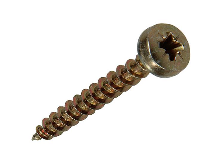 Mack 1017280 - tornillo para aglomerado cabeza cilíndrica chapado en amarillo 12 piezas 5,0 x 40 mm | 10 piezas