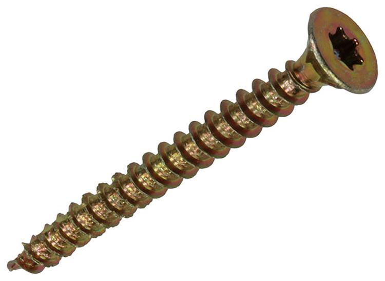 Mack 1017289 - cabeza de tornillo chip automontable chapado en amarillo .24 piezas 3,5 x 35 mm | 10 piezas