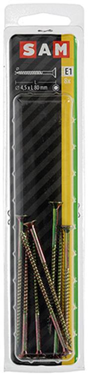 Mack 1017310 - spainplschr.vzkop-automontaje chapado en amarillo 8 piezas 4,5 x 80 mm | 5 piezas
