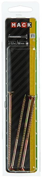 Mack 1017318 - españaplschr.vzkop-selfb. chapado en amarillo 4 piezas 5,0 x 100 mm | 5 piezas
