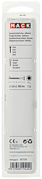 Mack 1017318 - españaplschr.vzkop-selfb. chapado en amarillo 4 piezas 5,0 x 100 mm | 5 piezas