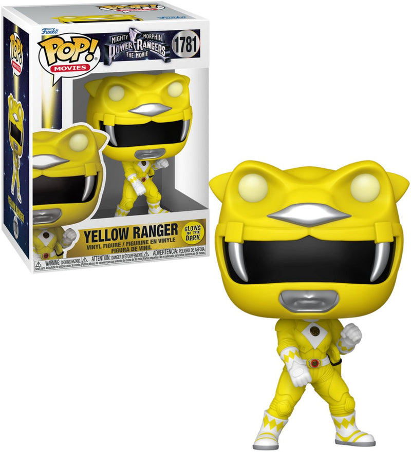 ¡Funko pop! películas: mighty morpin power rangers la película - ranger amarillo (brilla en la oscuridad) #1781