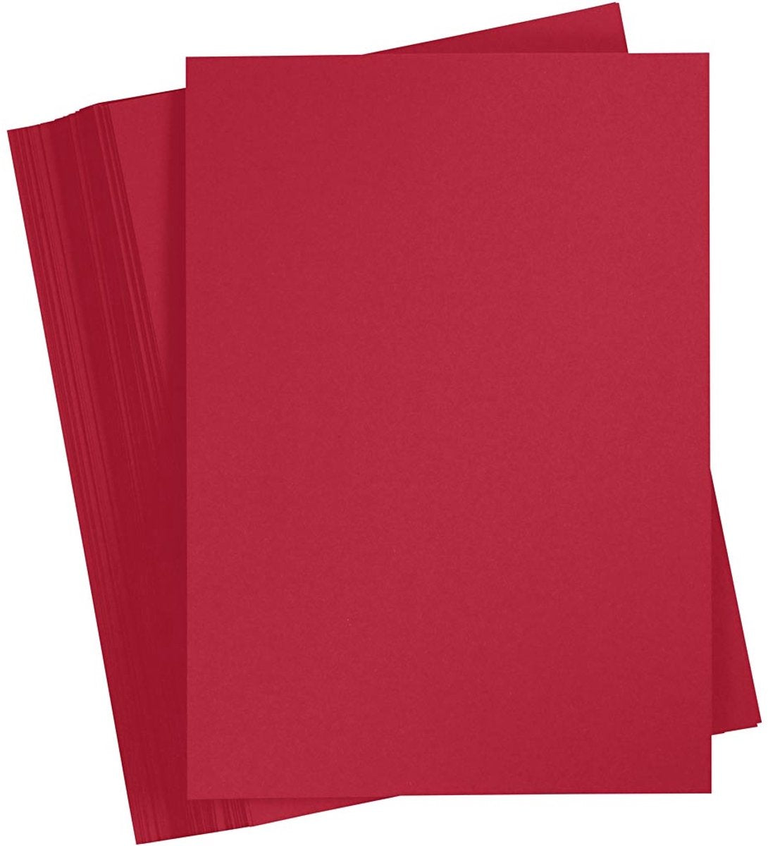 Creativ company cartulina de colores, a5, 180 gr, rojo navideño, 100 hojas 1 caja