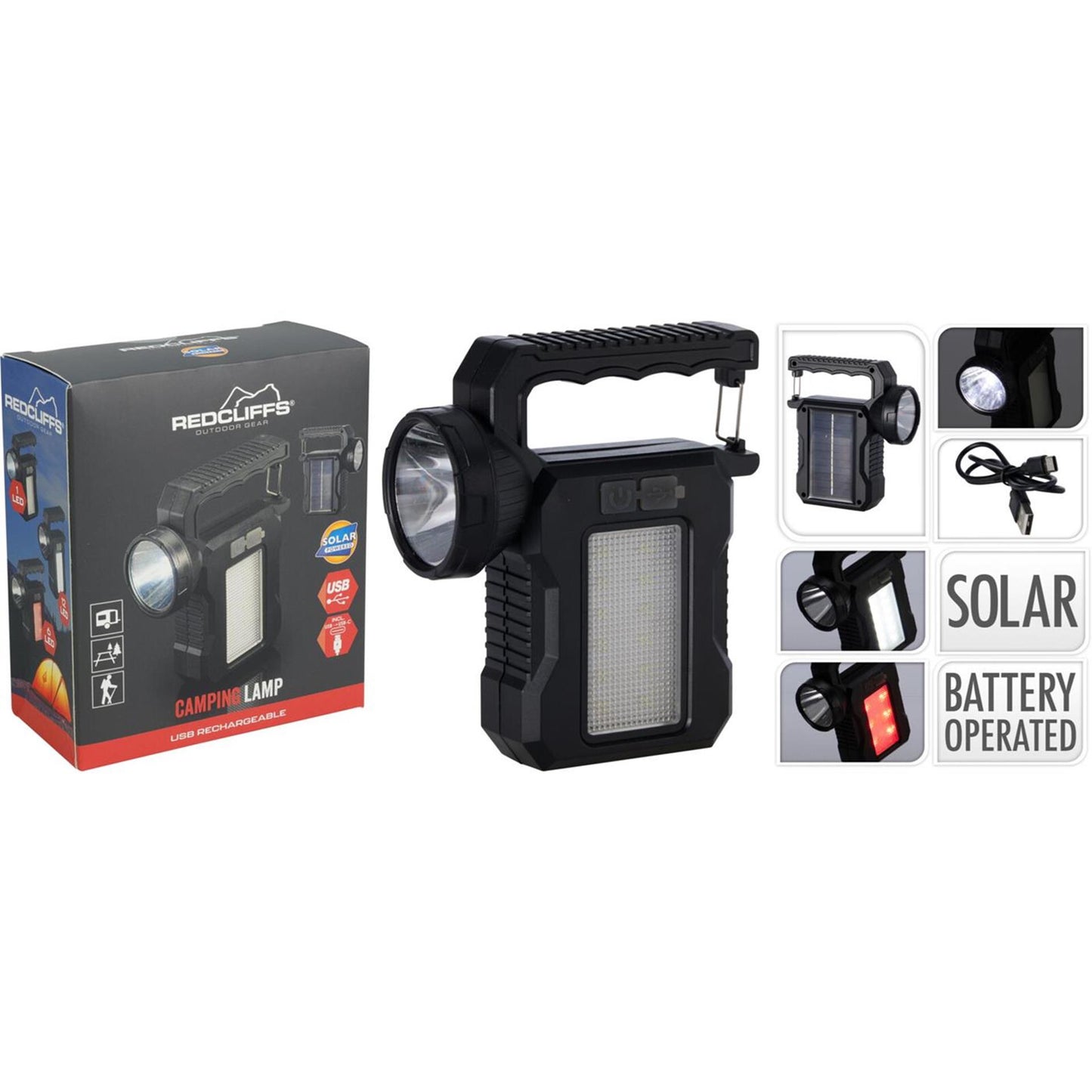 Redcliffs solar campinglamp met usb