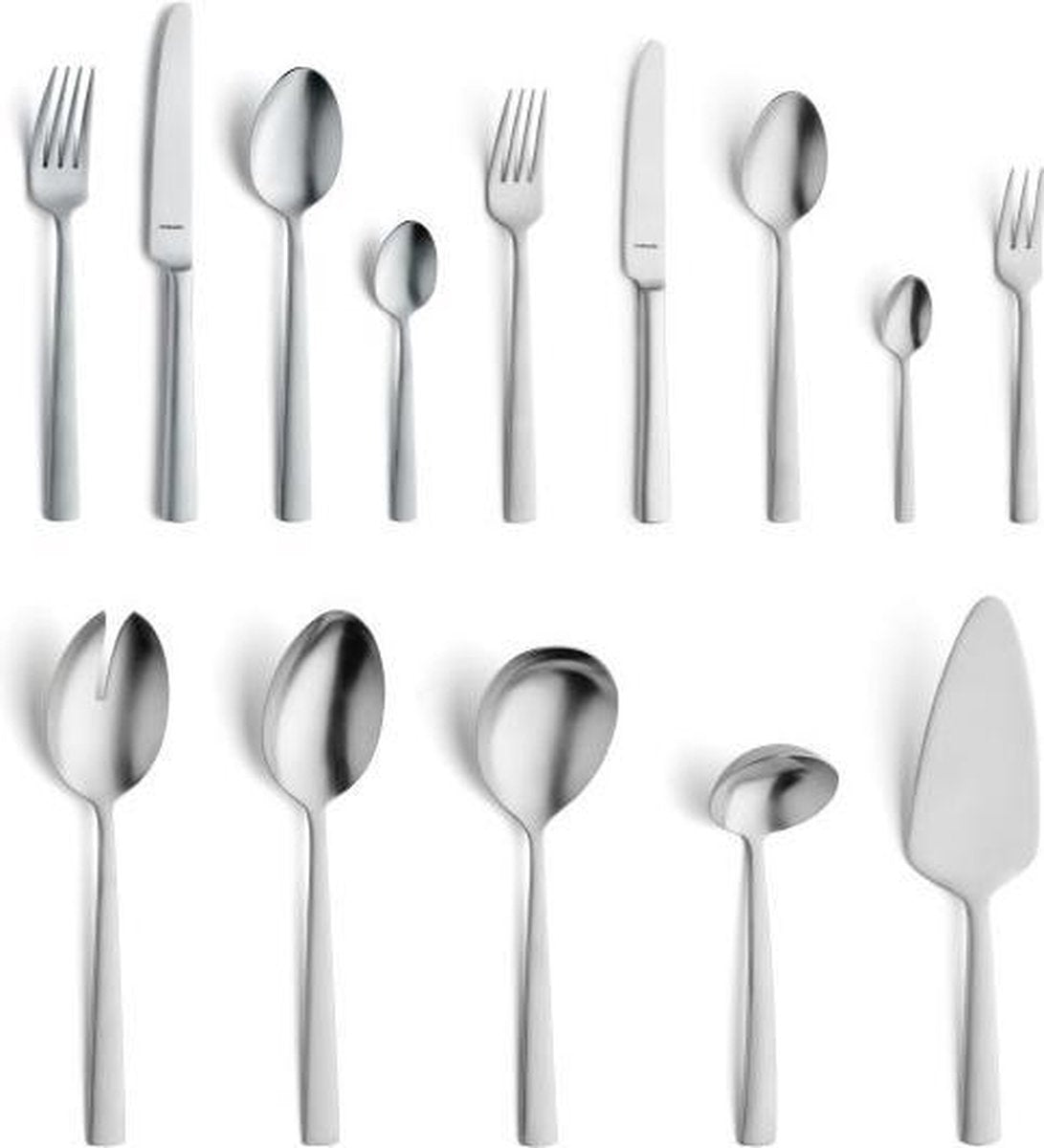 Set posate Amefa Ventura da 60 pezzi per 6 persone - argento opaco