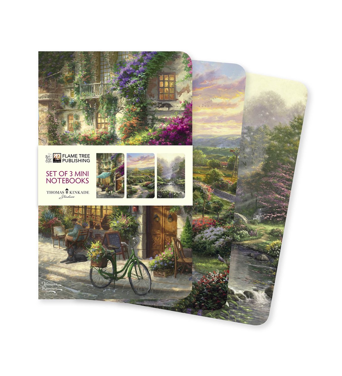 Mini notebook collections- thomas kinkade set of 3 mini notebooks