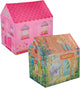Eddy toys speeltent 95x72x102 cm - play tent voor binnen - speelhuisje voor kinderen - speeltent met huis thema - roze of safari - 1 willekeurige variant