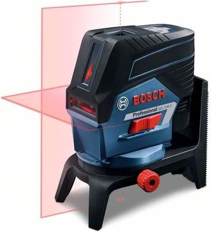 Bosch professional gcl 2-50 c accu kruislijnlaser rood 12v + plafondklem basic body in l-boxx - 0601066g08