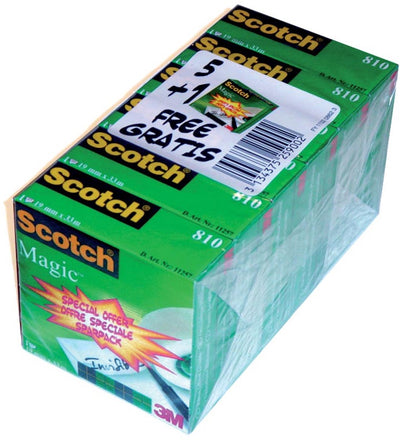 Nastro adesivo Scotch Magic Tape misura 19 mm x 33 mt confezione da 6 rotoli