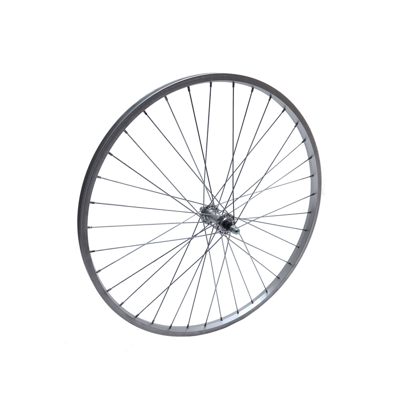 rueda delantera 26x1.75 pulgadas de aluminio, eje fijo, plata