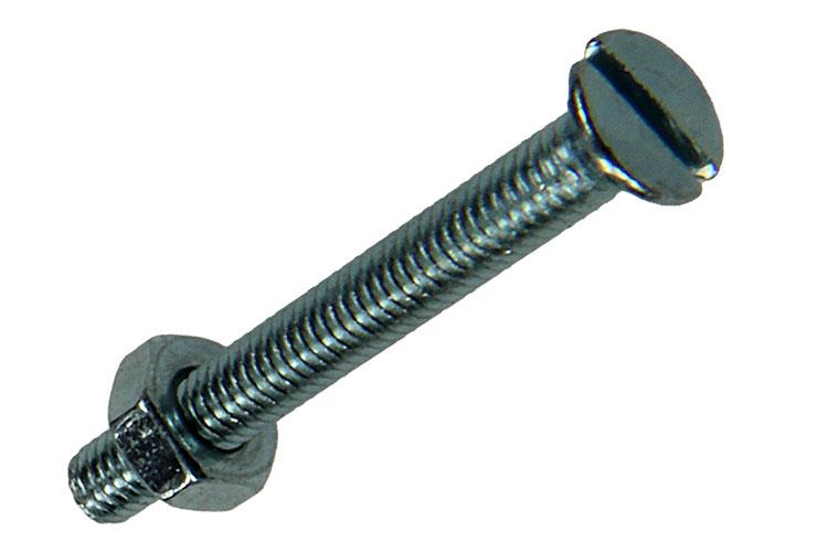 Mack 1017490 - tornillo metálico galvanizado. cabeza + tuerca chapada 22uds m3 x 25 mm | 10 piezas