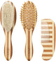 Set per capelli Meyco Baby Stripe - bambù - noce naturale - 3 pezzi