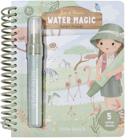 Piccolo libro da colorare ad acqua olandese - safari rosa - libro da colorare magico riutilizzabile - giocattoli educativi per bambini da colorare - da 2 anni