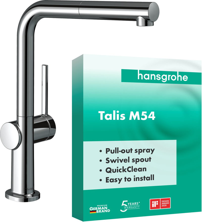 Hansgrohe m54 - rubinetto cucina talis con doccetta estraibile, cromo 72808000