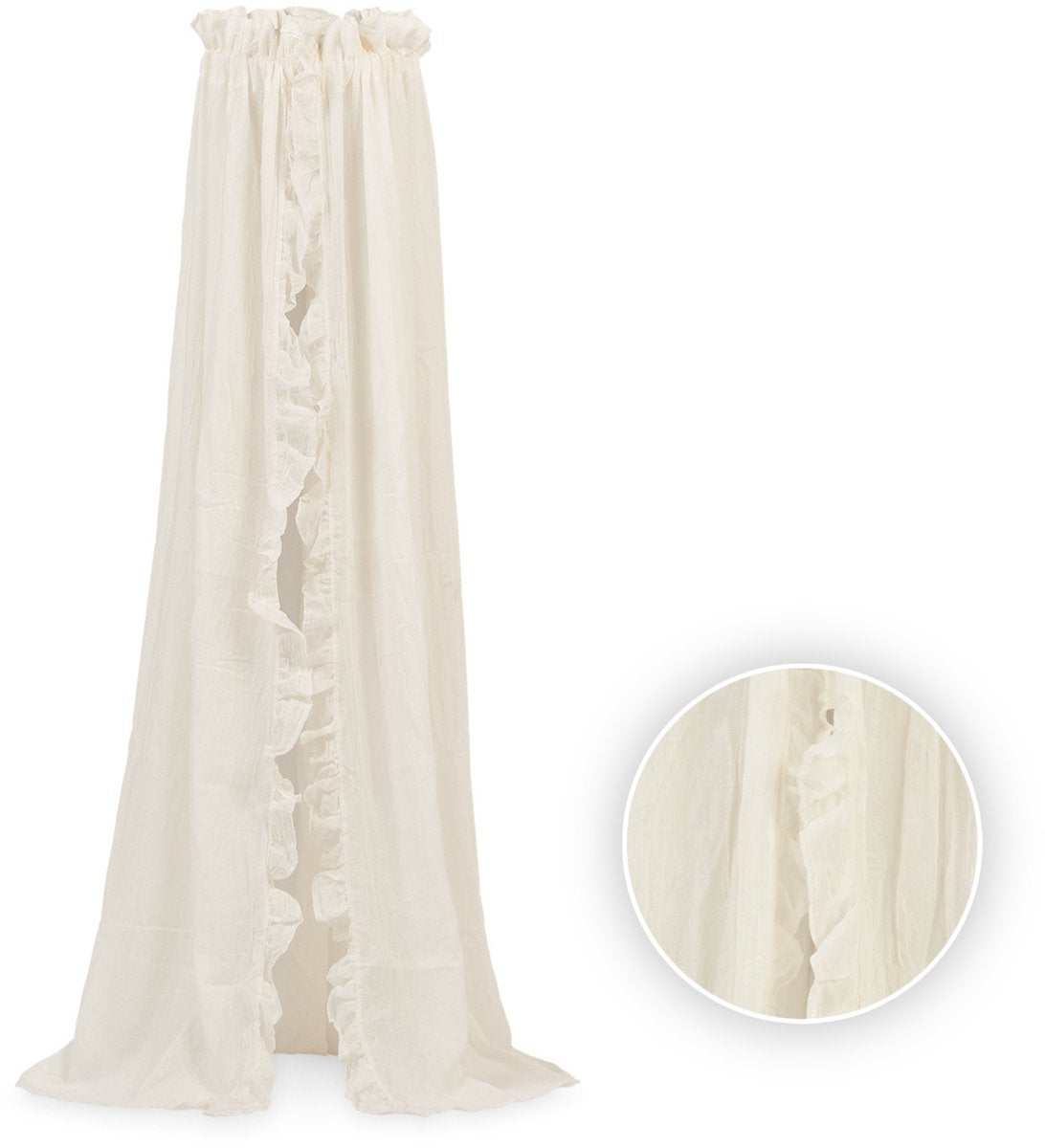 Jollein - baby sluier vintage ruffle (ivory) - katoen - polyester - baby sluier, bed hemeltje - 155cm