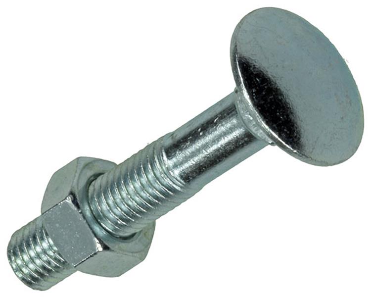 Mack 1017576 - perno para madera + tuerca acero galvanizado 5 piezas m7 x 40 mm | 5 piezas