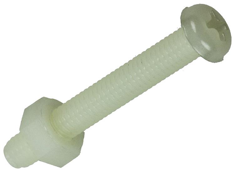 Mack 1017641 - cilindro de tornillo metálico. cabeza + tuerca nylon 6 pzs m4 x 30 mm | 10 piezas