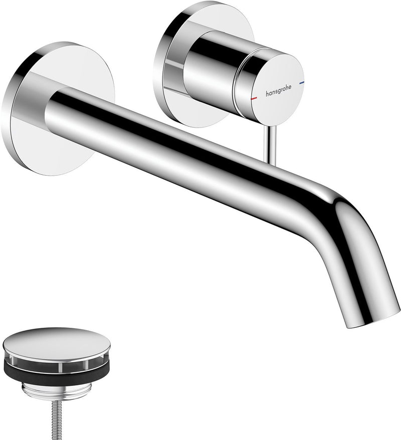 Hansgrohe tecturis s - rubinetto lavabo da incasso - per montaggio a parete - funzionamento monocomando - bocca 22,5 cm - cromo