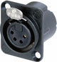 Neutrik nc4fd-lx-b conector xlr brida, contactos rectos número de pines: 4 negro 1 pieza(s)