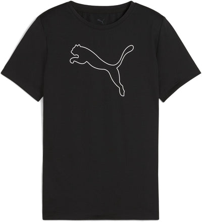 Puma tad ess cat logo tee g camiseta deportiva para niñas - negro