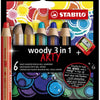 Matite colorate arti legnose stabili - 6 colori + matita più nitida
