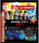 Matite colorate arti legnose stabili - 6 colori + matita più nitida