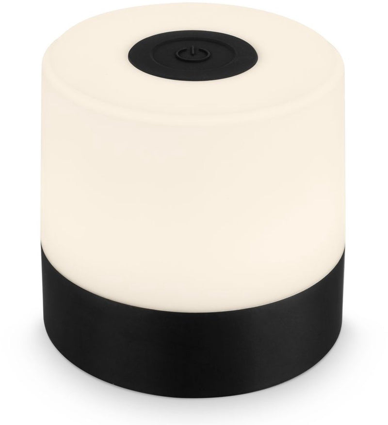 B.k.licht briloner - mini lampada da tavolo ricaricabile - con USB-C - wireless - dimmerabile - lampada da esterno - lampada per bambini - luce bianca calda 2.700k - 7x7 cm - nero