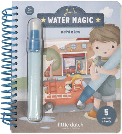 Piccolo libro da colorare magico olandese con acqua Jim Vehicles