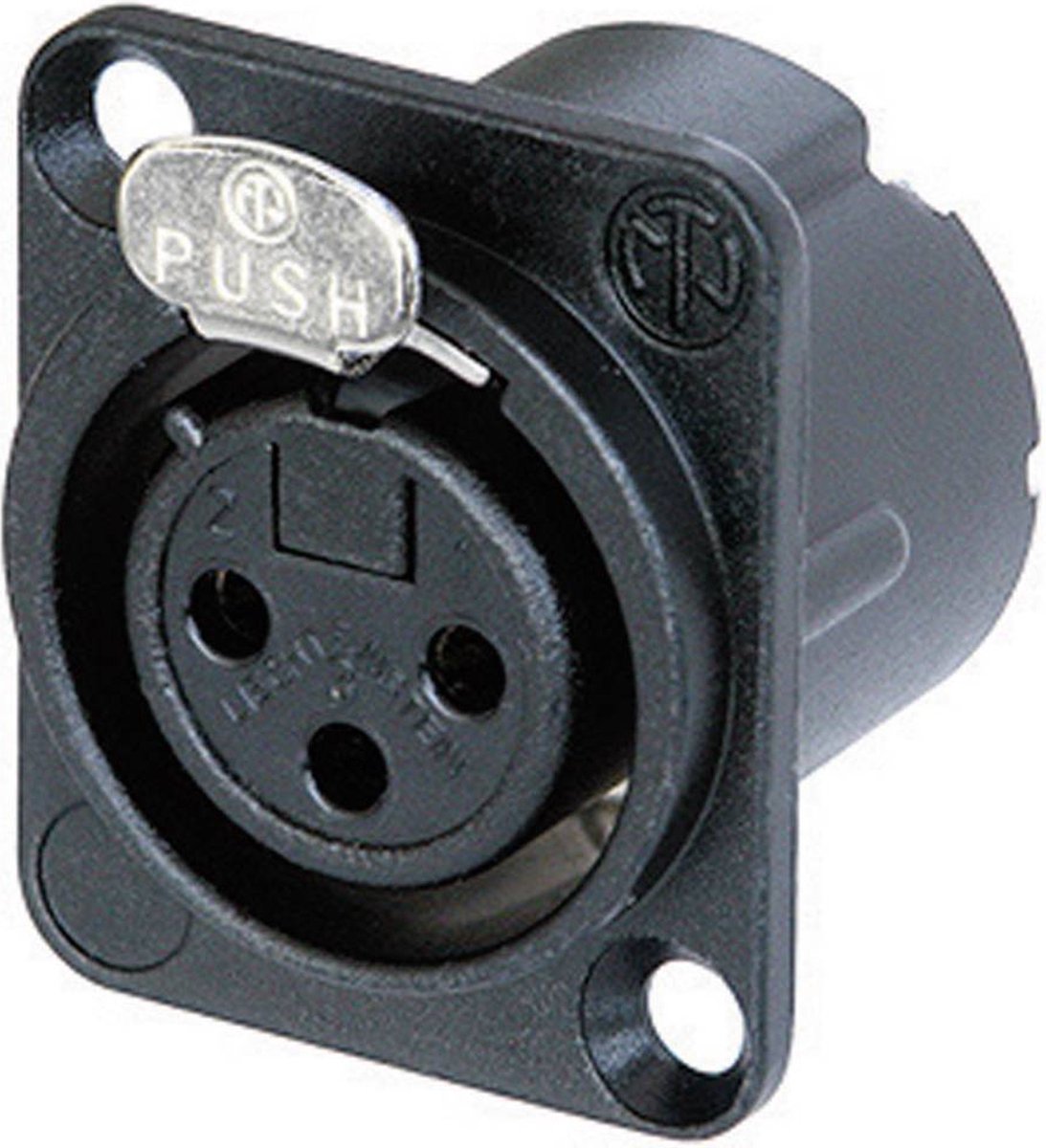 Neutrik nc3fd-lx-b connettore xlr flangia, contatti diritti numero di poli: 3 nero 1 pezzo(i)
